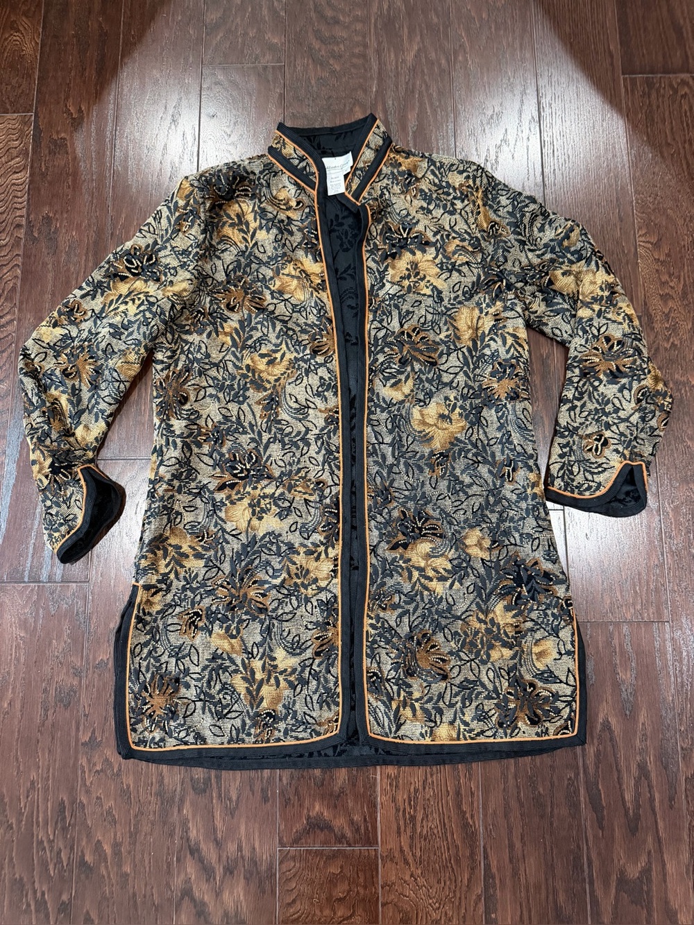 Cold Water Creek Embroidered Tapestry Cardigan Kimono Vibe Size Medium